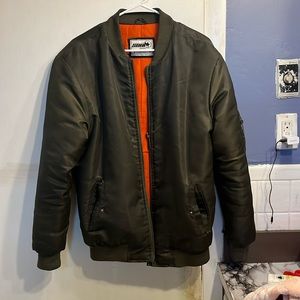 Olive green bomber jacket